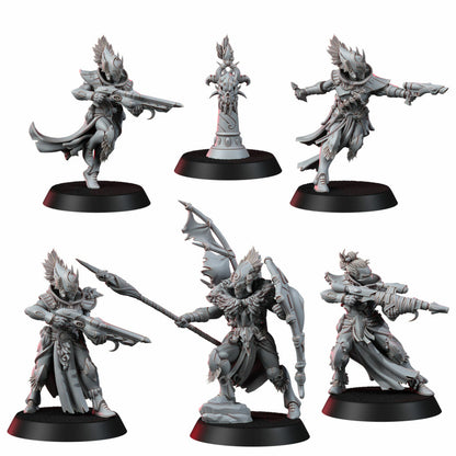 Eldar Parlous Hermits, proxy miniature, 28mm heroic scale unpainted resin