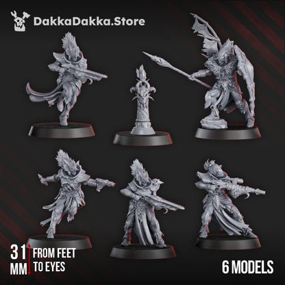 Eldar Parlous Hermits, proxy miniature, 28mm heroic scale unpainted resin, view 2