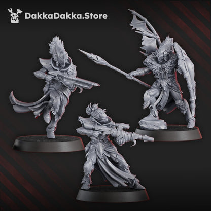 Eldar Parlous Hermits, proxy miniature, 28mm heroic scale unpainted resin, view 3