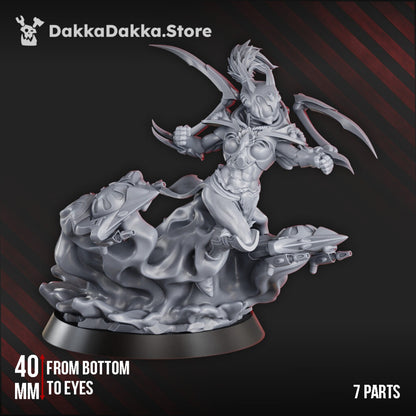 Eldar Phoneuria Webstriders Queen, proxy miniature, character, 28mm heroic scale unpainted resin, view 2