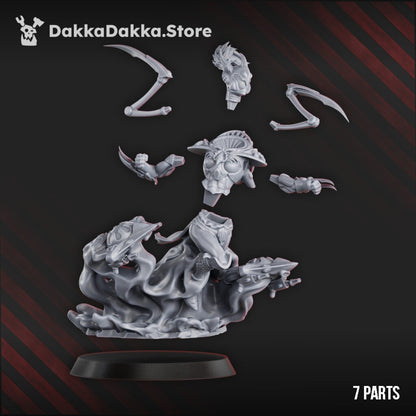 Eldar Phoneuria Webstriders Queen, proxy miniature, character, 28mm heroic scale unpainted resin, view 3