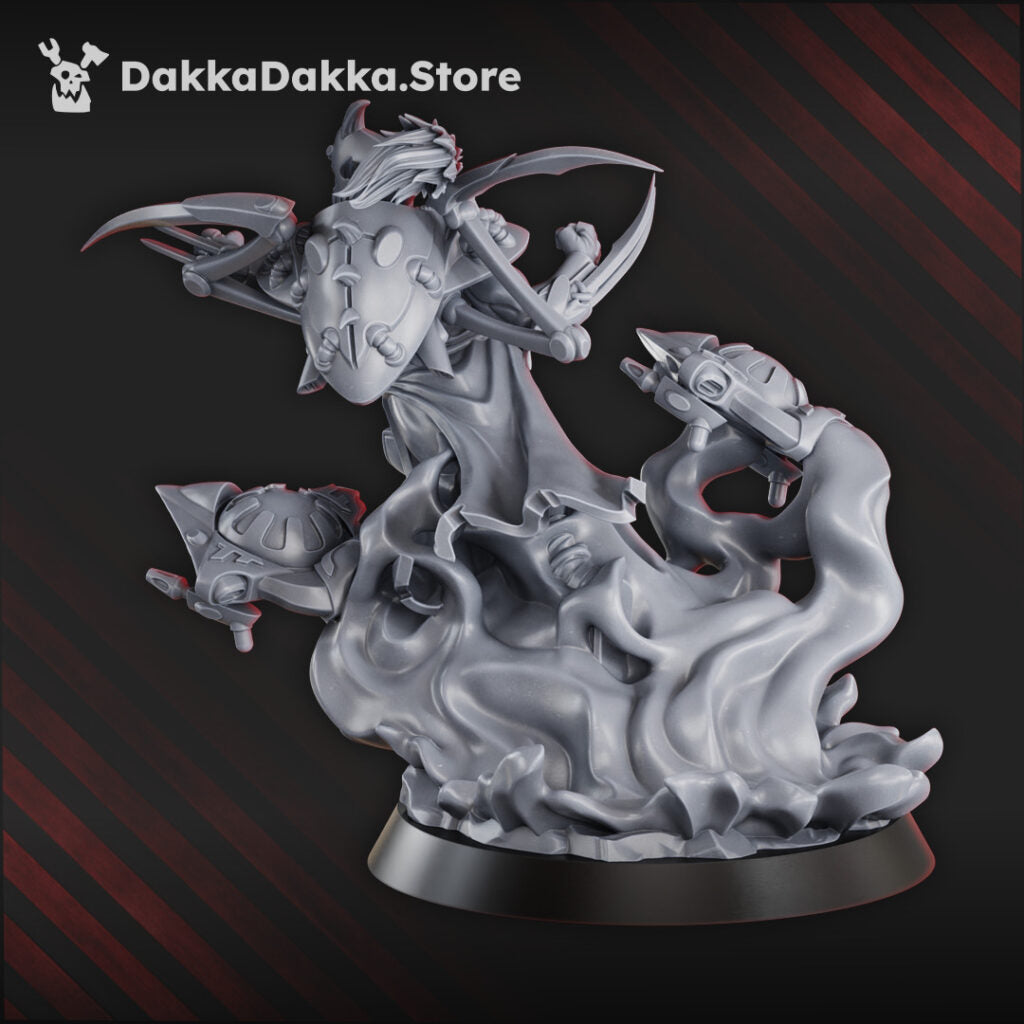Eldar Phoneuria Webstriders Queen, proxy miniature, character, 28mm heroic scale unpainted resin, view 4