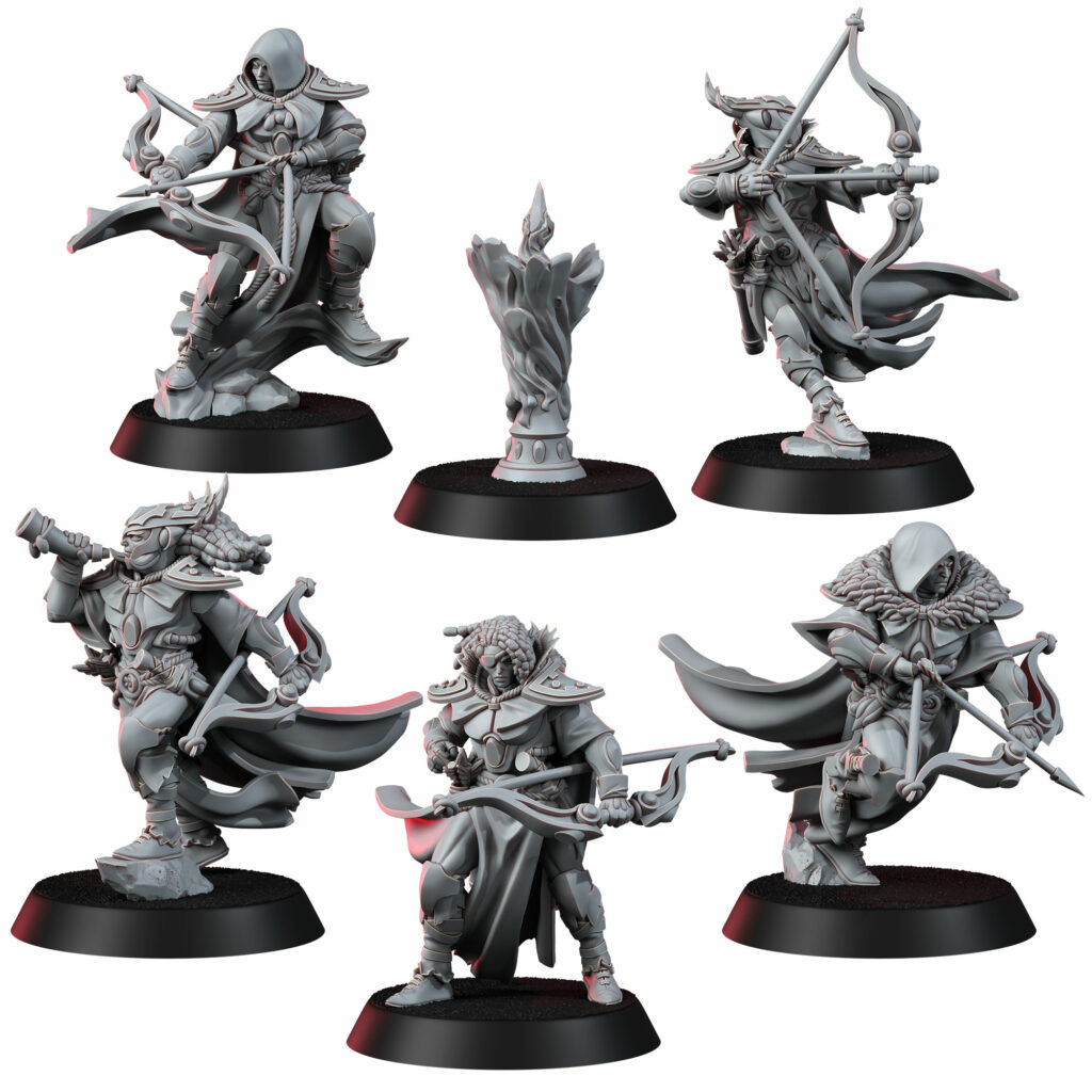 Eldar Range Squad, proxy miniature, 28mm heroic scale unpainted resin
