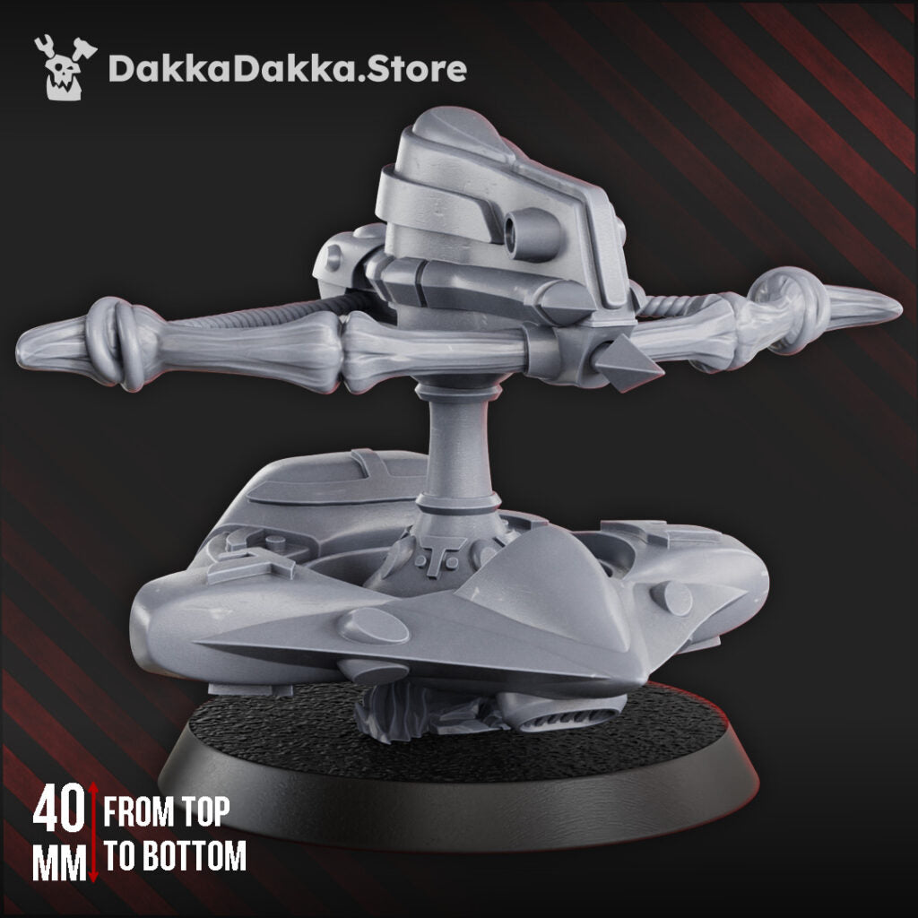 Eldar Silencekeeper Hw Vehicle, proxy miniature, 28mm heroic scale unpainted resin, view 2