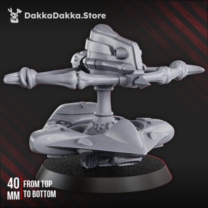 Eldar Silencekeeper Hw Vehicle, proxy miniature, 28mm heroic scale unpainted resin, view 5