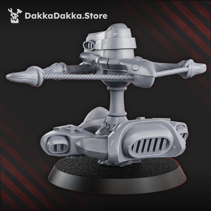 Eldar Silencekeeper Hw Vehicle, proxy miniature, 28mm heroic scale unpainted resin, view 6