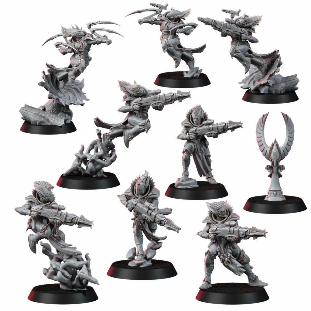 Eldar Webstriders, proxy miniature, vehicle, 28mm heroic scale unpainted resin, view 2