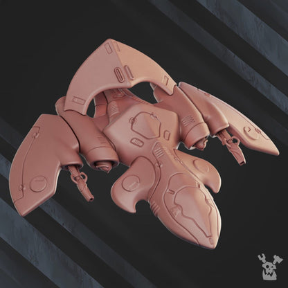 Eldar Aconite Heavy Fighter, proxy miniature, 28mm heroic scale unpainted resin, view 3