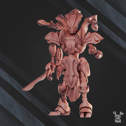 Eldar Fusor Commander, proxy miniature, character, 28mm heroic scale unpainted resin, view 2