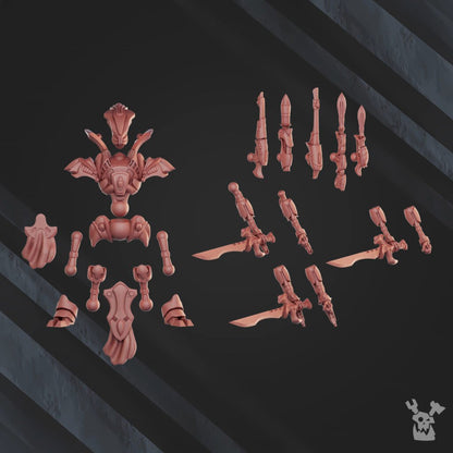 Eldar Fusor Commander, proxy miniature, character, 28mm heroic scale unpainted resin, view 4