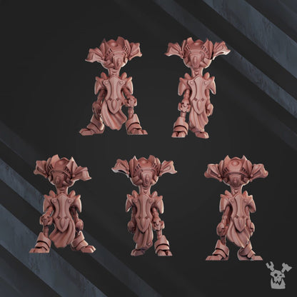 Eldar Fusor Fighters Team, proxy miniature, squad, 28mm heroic scale unpainted resin, view 2