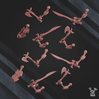 Eldar Fusor Fighters Team, proxy miniature, squad, 28mm heroic scale unpainted resin, view 3
