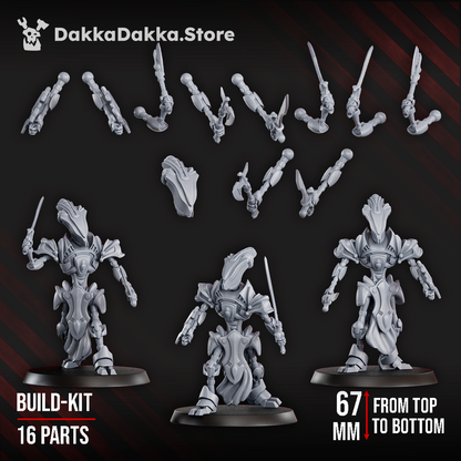 Eldar Fusor Fighters Team, proxy miniature, squad, 28mm heroic scale unpainted resin, view 6