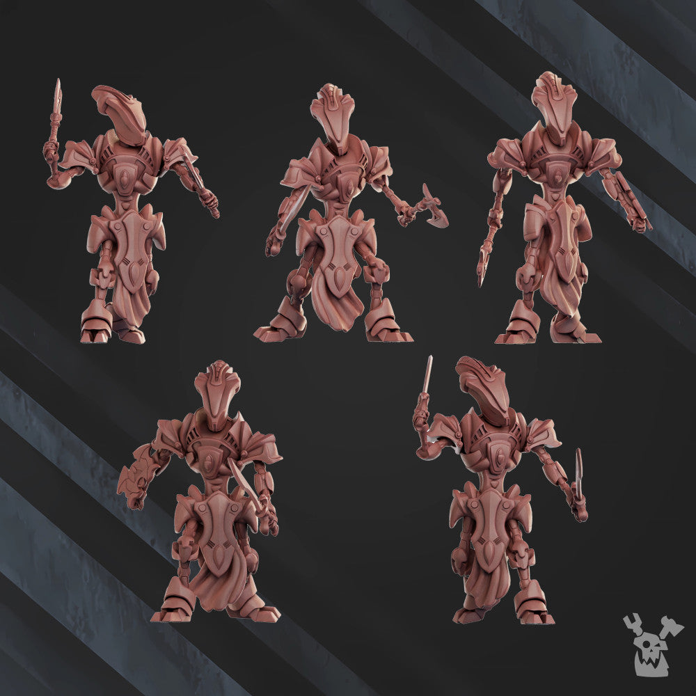Eldar Fusor Fighters Team, proxy miniature, squad, 28mm heroic scale unpainted resin, view 7