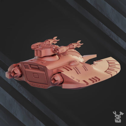 Eldar Galaxy Collider Tank, proxy miniature, 28mm heroic scale unpainted resin, view 3