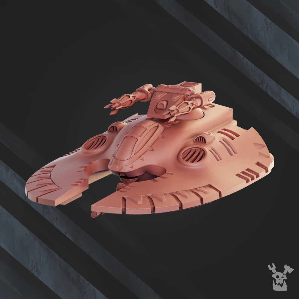 Eldar Galaxy Collider Tank, proxy miniature, 28mm heroic scale unpainted resin, view 7