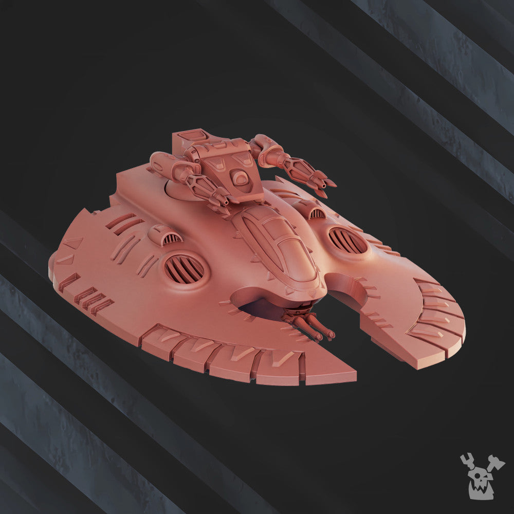 Eldar Galaxy Collider Tank, proxy miniature, 28mm heroic scale unpainted resin, view 8