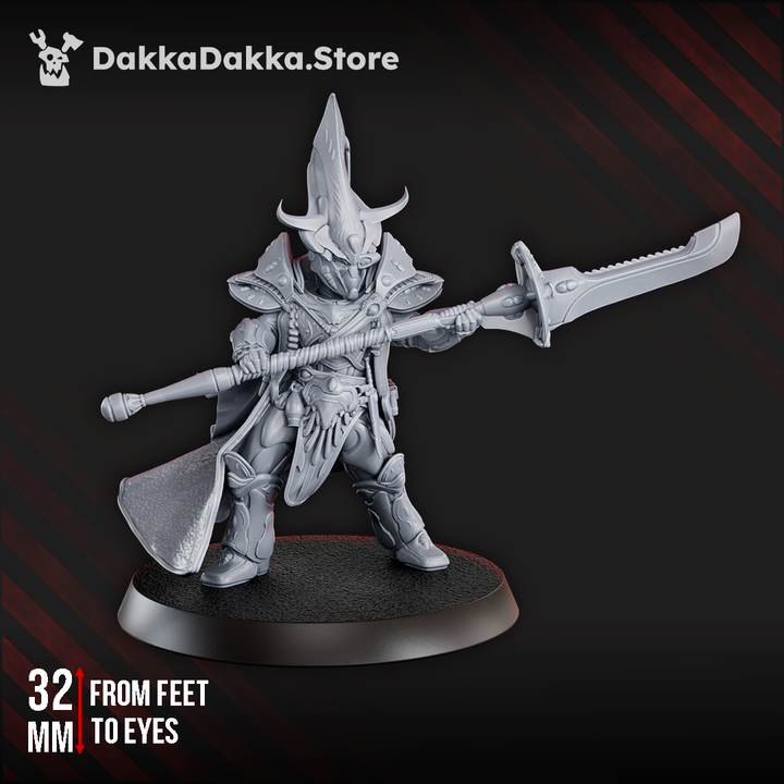 Eldar Knight Kastrel, proxy miniature, 28mm heroic scale unpainted resin, view 6