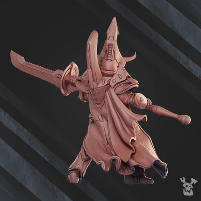 Eldar Knight Kastrel, proxy miniature, 28mm heroic scale unpainted resin, view 9