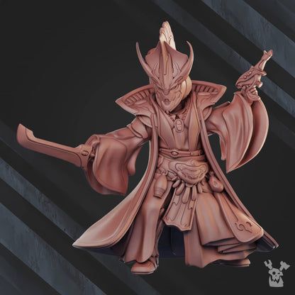 Eldar Midnight Voyager, proxy miniature, 28mm heroic scale unpainted resin, view 2