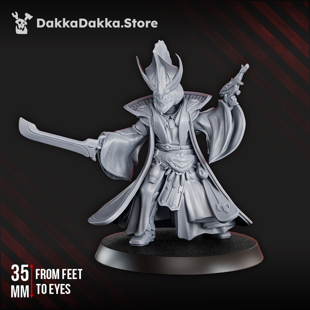 Eldar Midnight Voyager, proxy miniature, 28mm heroic scale unpainted resin, view 8
