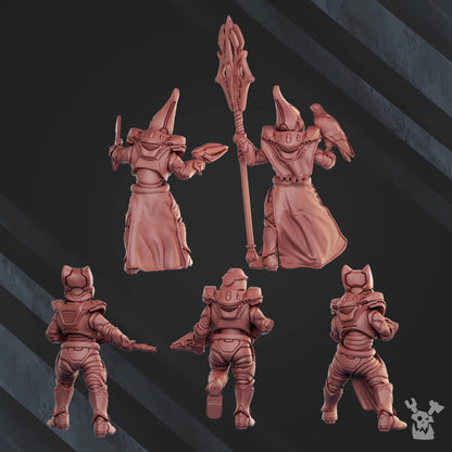 Eldar Operational Team (10 Units), proxy miniature, squad, 28mm heroic scale unpainted resin, view 4