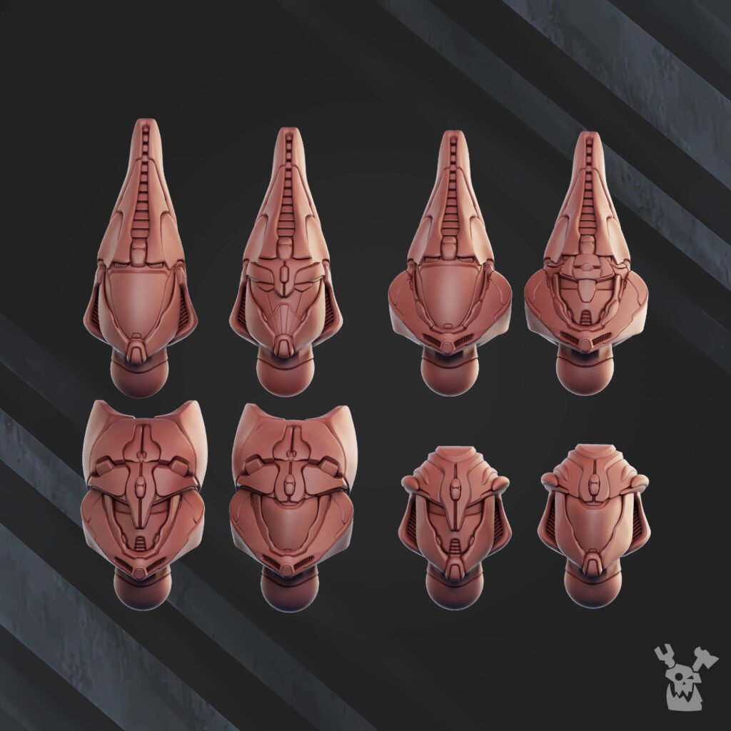 Eldar Operational Team (10 Units), proxy miniature, squad, 28mm heroic scale unpainted resin, view 7