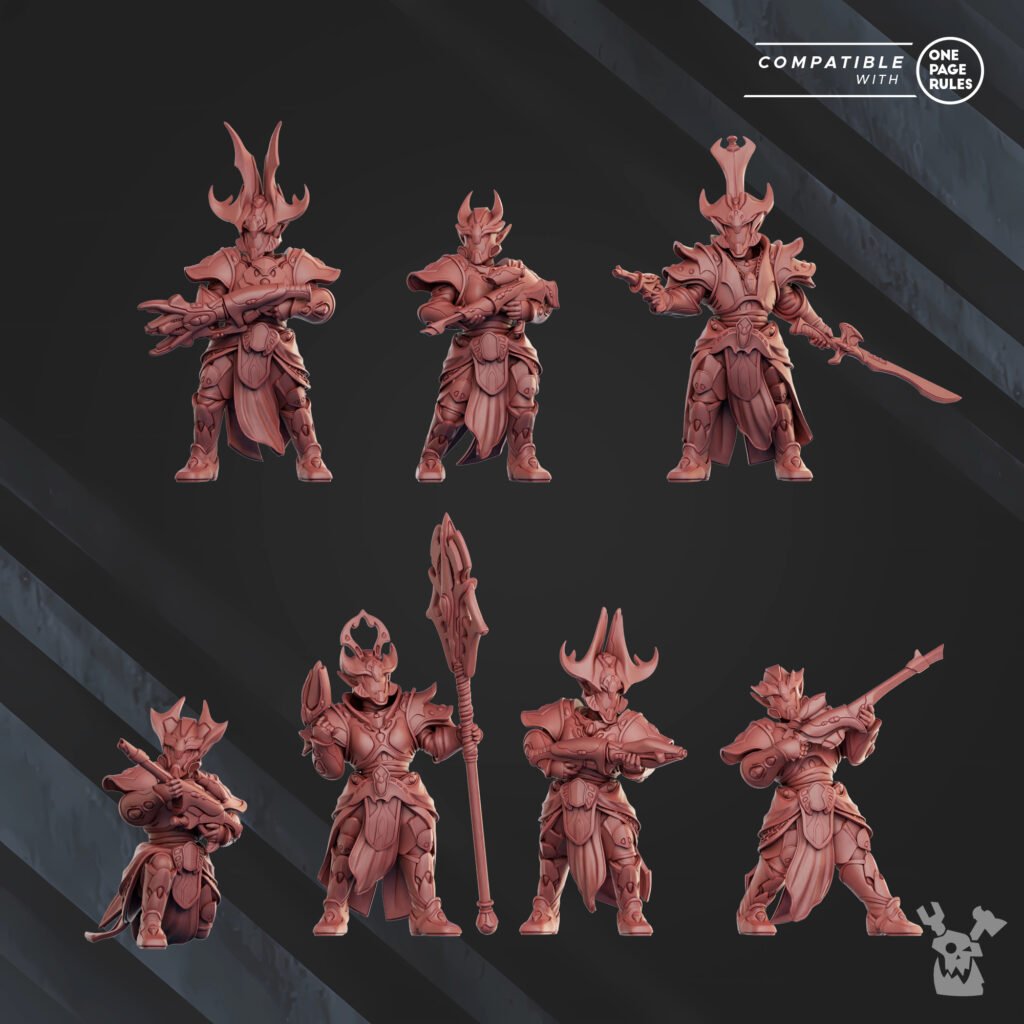 Eldar Orbit Guardians, proxy miniature, 28mm heroic scale unpainted resin