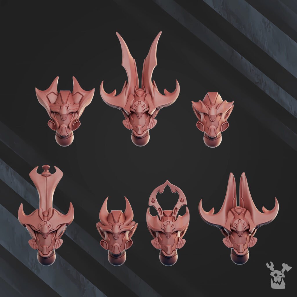Eldar Orbit Guardians, proxy miniature, 28mm heroic scale unpainted resin, view 3