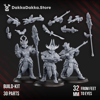 Eldar Orbit Guardians, proxy miniature, 28mm heroic scale unpainted resin, view 6