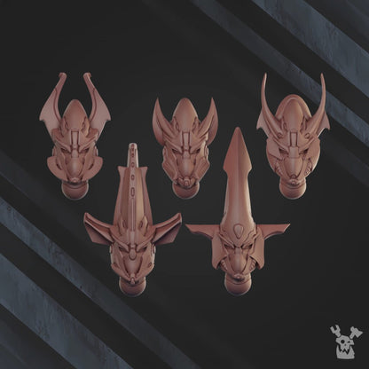 Eldar Shadow Blade Squad, proxy miniature, 28mm heroic scale unpainted resin, view 4