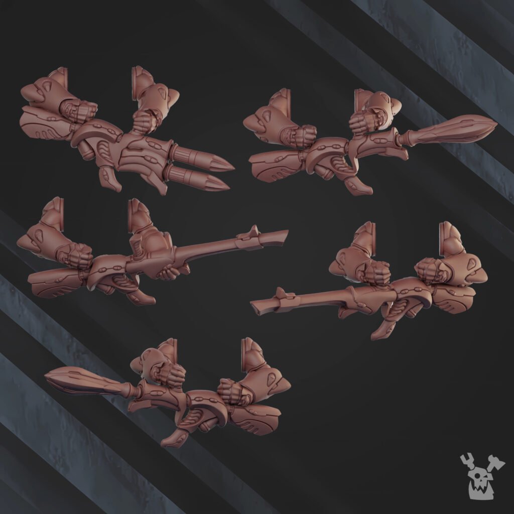 Eldar Shadow Blade Squad, proxy miniature, 28mm heroic scale unpainted resin, view 6
