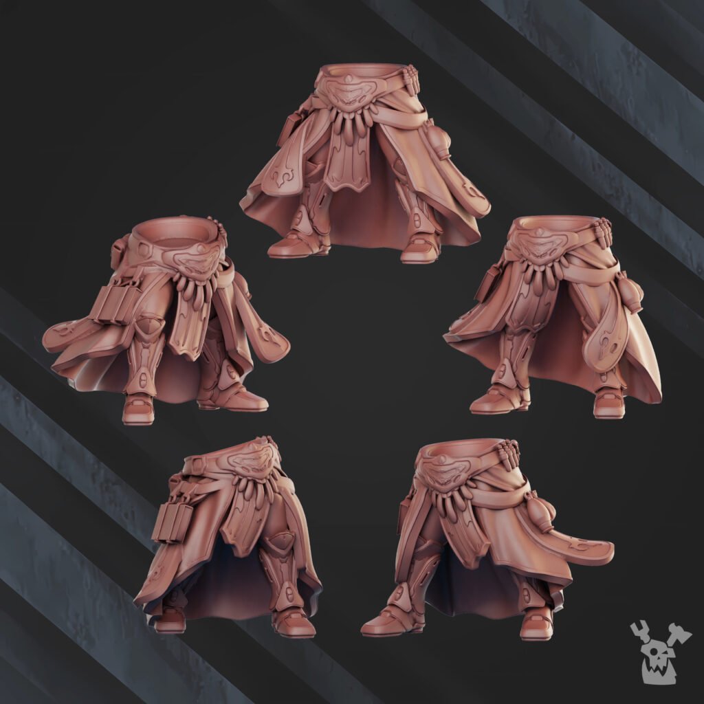 Eldar Shadow Casters Squad, proxy miniature, 28mm heroic scale unpainted resin, view 5