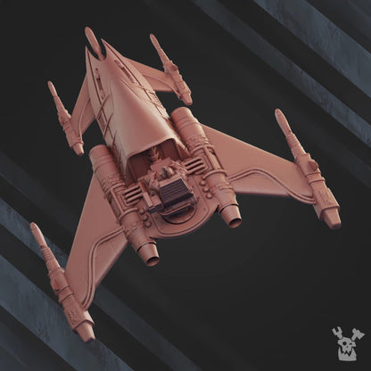 Eldar Star Cobra Squadron, proxy miniature, 28mm heroic scale unpainted resin, view 3