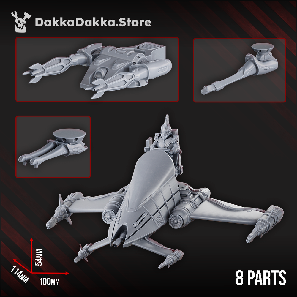 Eldar Star Cobra Squadron, proxy miniature, 28mm heroic scale unpainted resin, view 8
