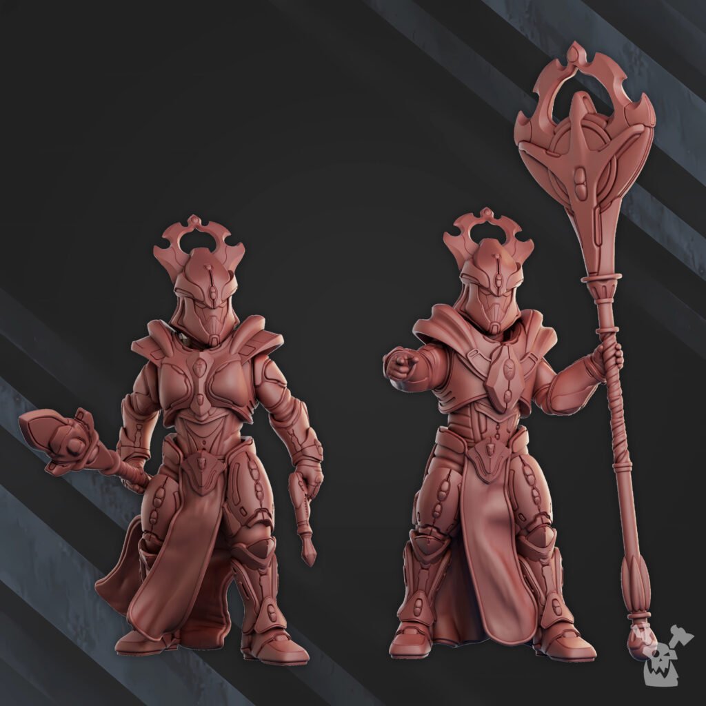 Eldar Starborne Commander, proxy miniature, character, 28mm heroic scale unpainted resin