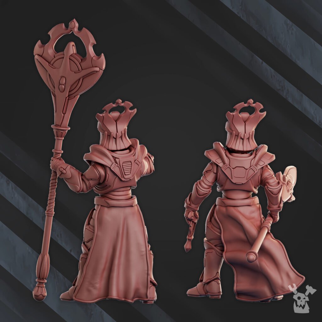 Eldar Starborne Commander, proxy miniature, character, 28mm heroic scale unpainted resin, view 2