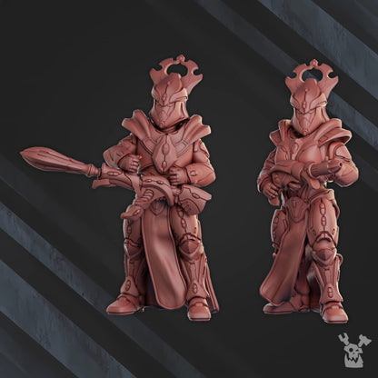 Eldar Starborne Commander, proxy miniature, character, 28mm heroic scale unpainted resin, view 3
