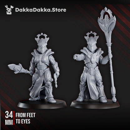 Eldar Starborne Commander, proxy miniature, character, 28mm heroic scale unpainted resin, view 6