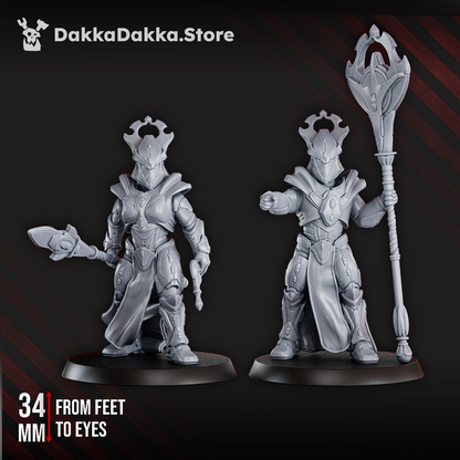 Eldar Starborne Commander, proxy miniature, character, 28mm heroic scale unpainted resin, view 7