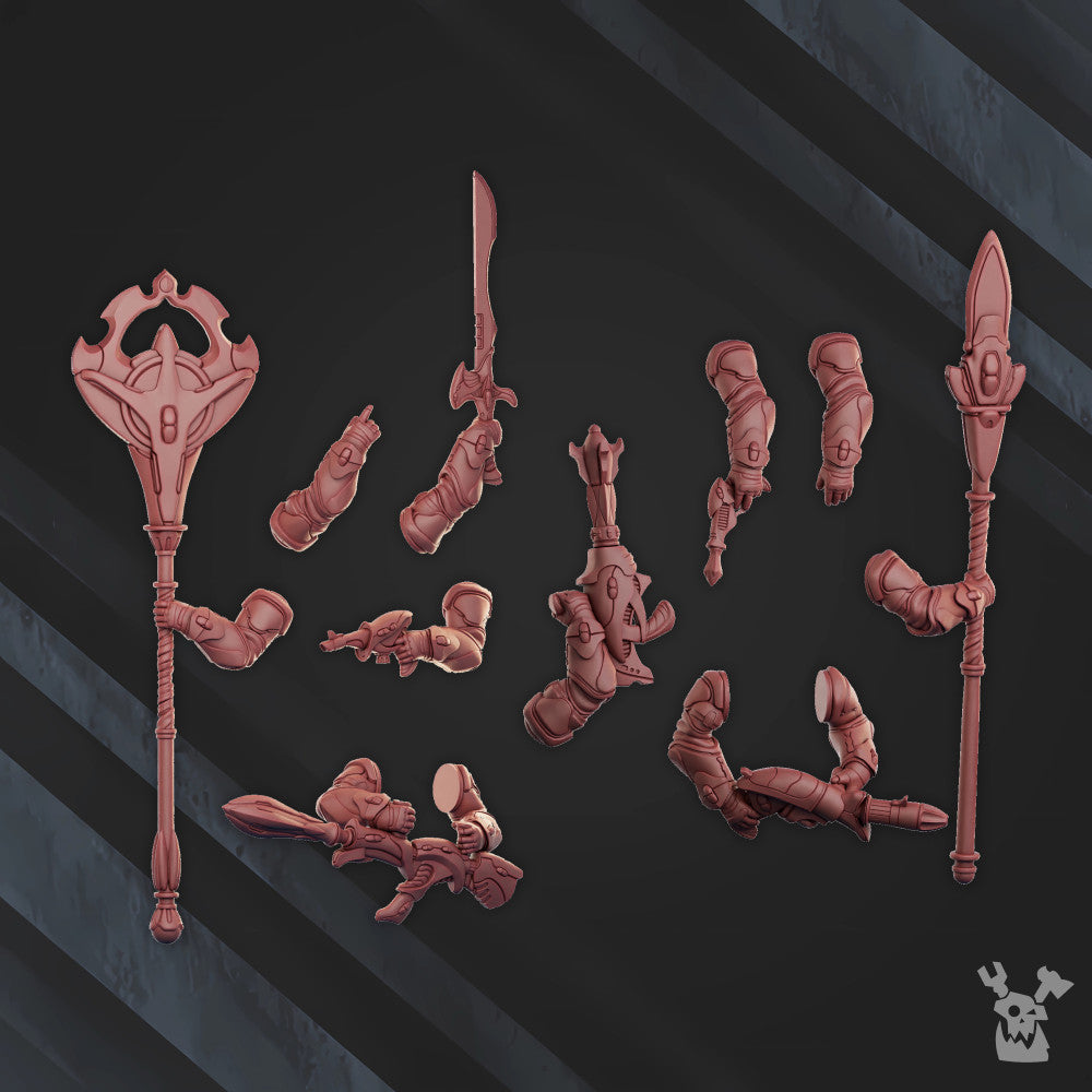 Eldar Starborne Commander, proxy miniature, character, 28mm heroic scale unpainted resin, view 8