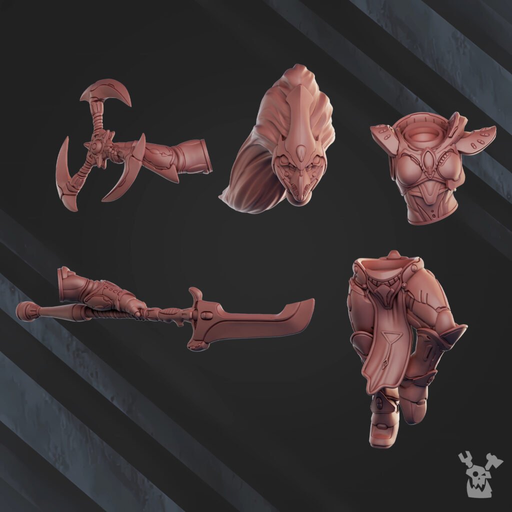 Eldar Stargana The Asteroid Caster, proxy miniature, 28mm heroic scale unpainted resin, view 4