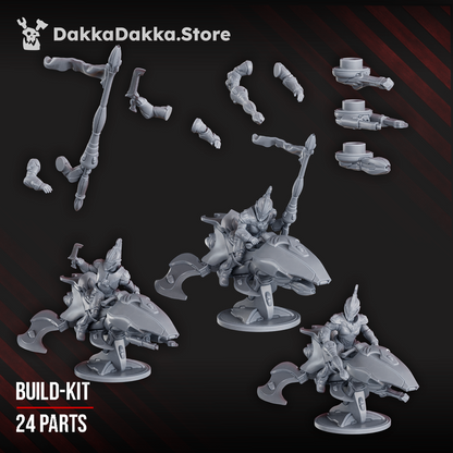 Eldar Super Nova Spear Riders, proxy miniature, vehicle, 28mm heroic scale unpainted resin, view 5