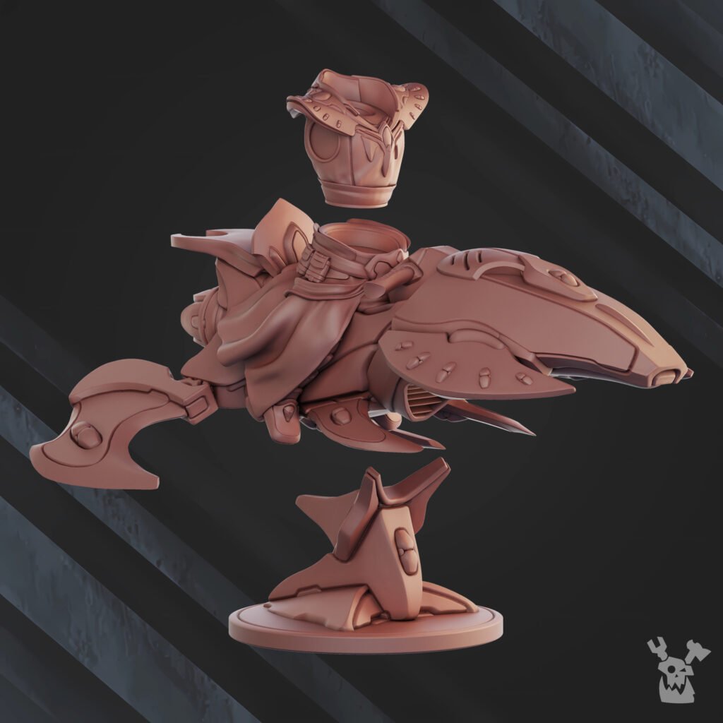 Eldar Witcher Space Traveller, proxy miniature, 28mm heroic scale unpainted resin, view 5