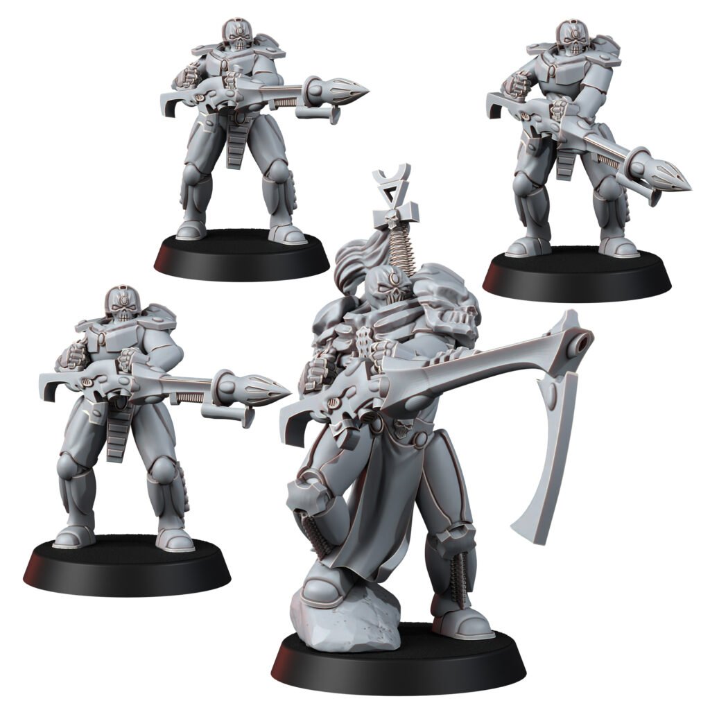 Eldar Dark Reaper Squad, proxy miniature, 28mm heroic scale unpainted resin