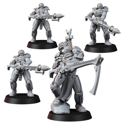 Eldar Dark Reaper Squad, proxy miniature, 28mm heroic scale unpainted resin
