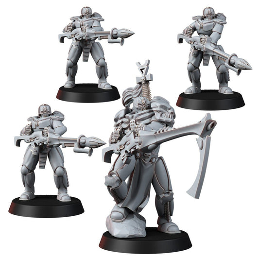 Eldar Dark Reaper Squad, proxy miniature, 28mm heroic scale unpainted resin