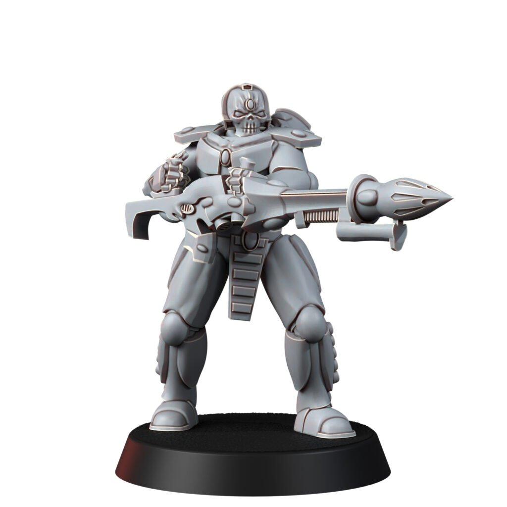 Eldar Dark Reaper Squad, proxy miniature, 28mm heroic scale unpainted resin, view 4