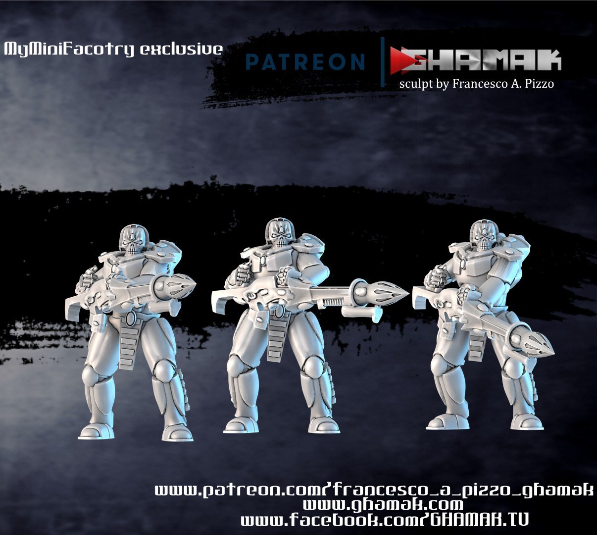 Eldar Dark Reaper Squad, proxy miniature, 28mm heroic scale unpainted resin, view 7