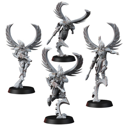 Eldar Falcon Squad, proxy miniature, 28mm heroic scale unpainted resin